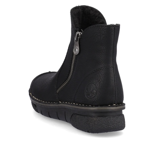 Botine damă Rieker 73357-00 – Negre, căptușite, cu fermoar lateral și talpă antiderapantă - Img 5