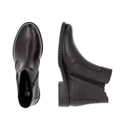 Botine din piele netedă cu imprimeu tip piele de sarpe D0F70-26 - Img 4