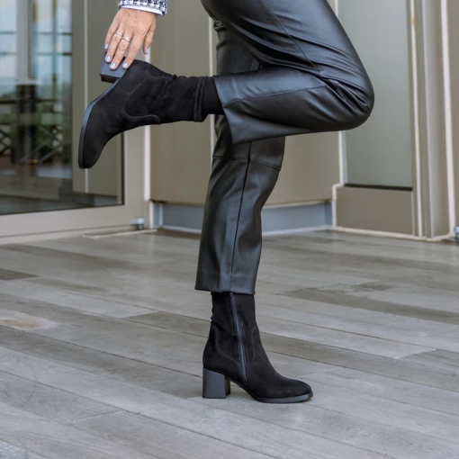 Botine elegante, D0V70-01, negru - Img 8