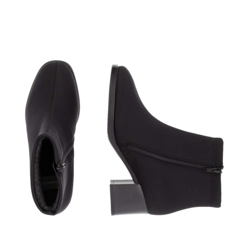 Botine negre cu toc bloc și fermoar D0V77-00 - Img 4