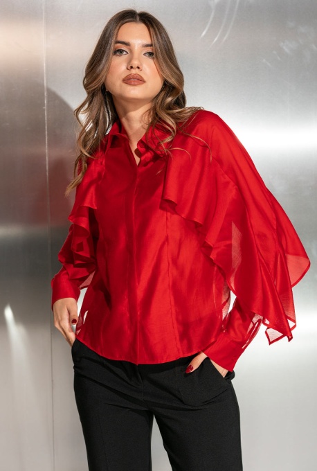 Camasa uni din lyocell cu o cadere eleganta CRISTIANA Hermosa, rosu - Img 11