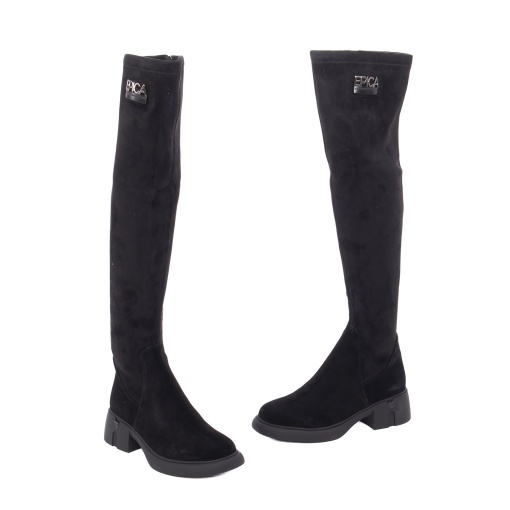 Cizme dama din piele naturala intoarsa , Epica 3NT59-H747-015B 01-Z, negru - Img 2