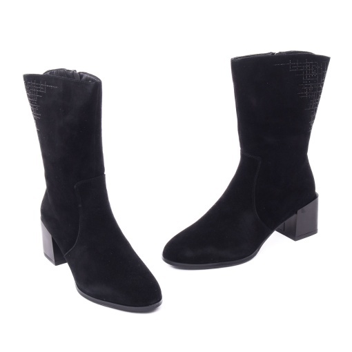 Cizmulite dama din piele intoarsa, Karisma JG101-8-952-N208 01-I, negru - Img 3