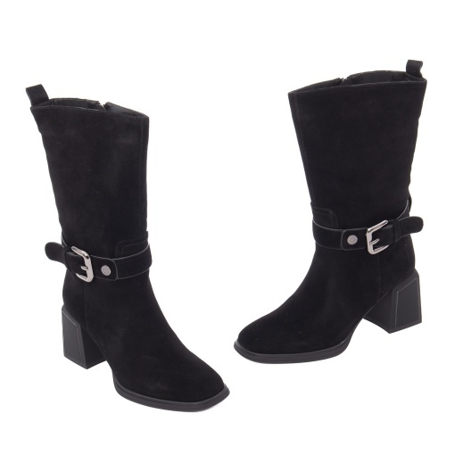 Cizmulite dama din piele naturala intoarsa, Epica 3B354-D890-015B 01-I, negru - Img 2