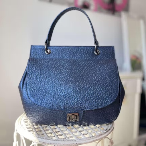 geanta blue metalizat