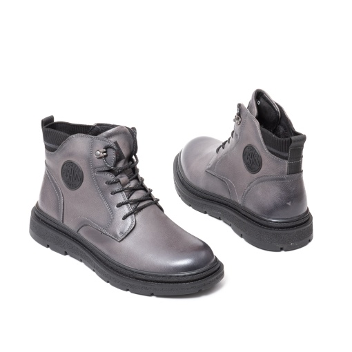 Ghete barbati piele, E6E630001B 14-N, gri - Img 6
