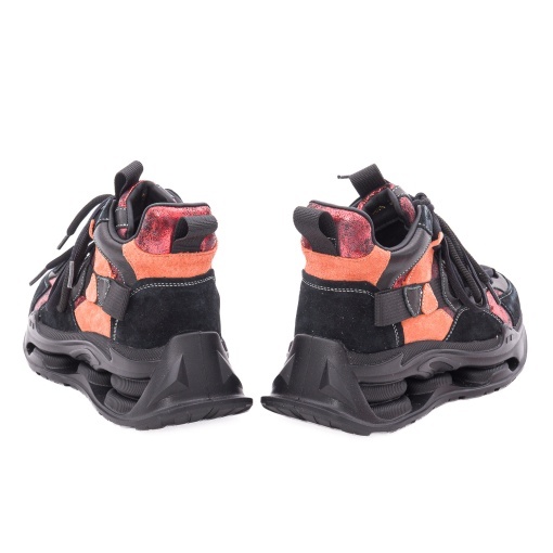 Ghete dama din piele mix, Gryxx 136889A L2-Z, negru diverse - Img 5
