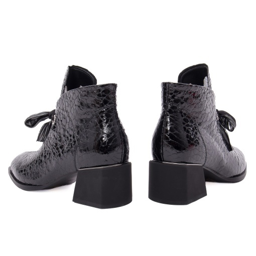 Ghete dama din piele naturala lacuita, Epica 1JI70016A 01-O, negru - Img 5
