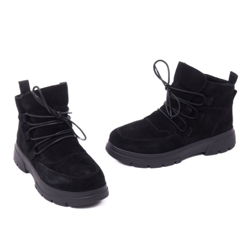Ghete dama din piele naturala velur, Caprice 9-26255-45 004 BLACK SUEDE - Img 4