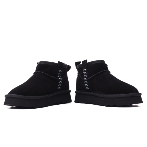 Ghete dama imblanite din piele intoarsa, O-JOO, BRITNEY OL52500A, negru - Img 5