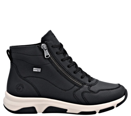 Ghete sport damă Remonte D1S71-00 din piele naturală, negre, cu fermoar - Img 4