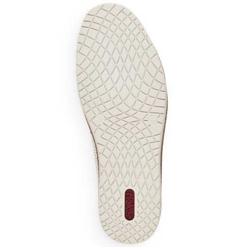 Mocasini bărbați Rieker B5297-80 albi – Piele naturală perforată - Img 8