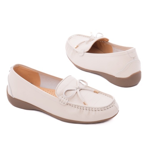 Mocasini dama din piele naturala, PASS Collection N4D980001B 52-N, crem - Img 3