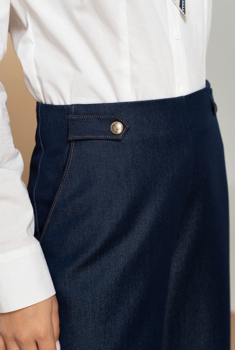 Pantaloni din denim LIDYA, Hermosa, bleumarin - Img 2