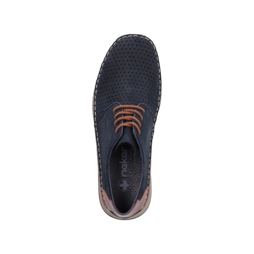 Pantofi barbati casual din piele naturala intoarsa, Rieker 05226-14, bleumarin - Img 4
