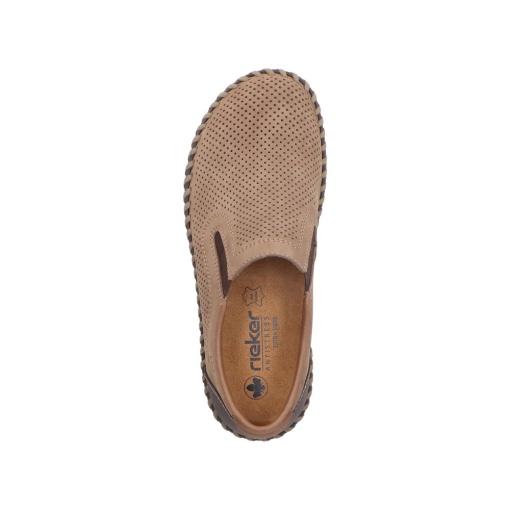 Pantofi barbati din piele naturala nabuc, Rieker, B2460-25, maro - Img 6