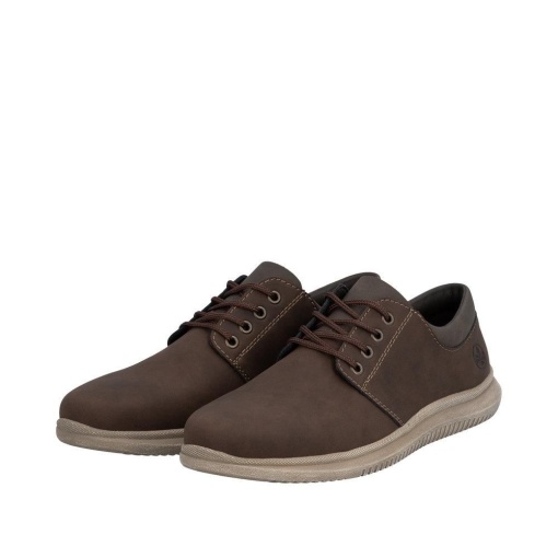 Pantofi barbati din piele naturala, Rieker 10424-22, maro - Img 3