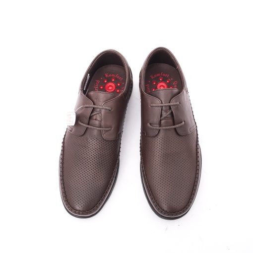 Pantofi bărbați Otter OTA 11 C4-N din piele naturală perforată, maro - Img 4