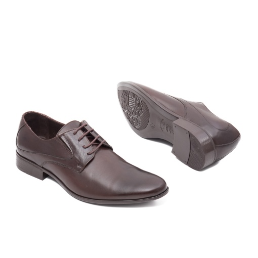 Pantofi barbati piele, 690 RED WOOD, maro - Img 4