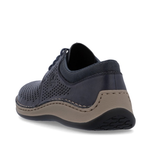 Pantofi Bărbați Rieker 05213-14 din Piele Naturală Perforată Bleumarin - Img 5