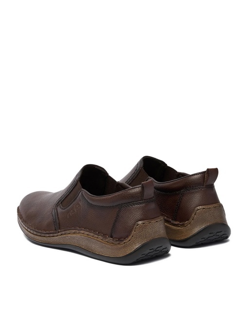 Pantofi Bărbați Rieker 05264-26 Slip-on Maro - Piele Naturală - Confort Lat - Img 4