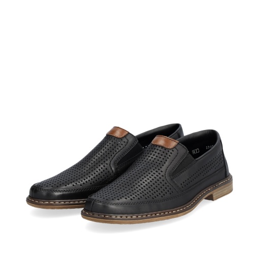Pantofi Bărbați Rieker 13459-00 Negru – Piele Naturală Perforată - Img 6