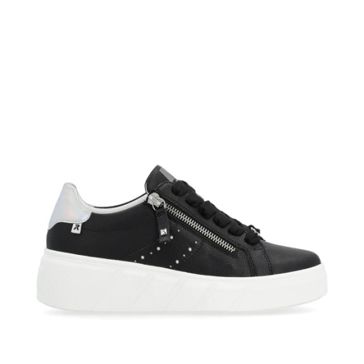 Pantofi casual Rieker Revolution din piele neagra W0505-00 - Img 2