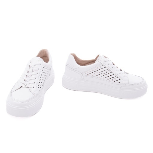 Pantofi dama casual din piele naturala, Caprice, 9-23719-44 102 WHITE NAPPA, alb - Img 4