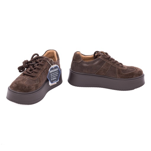 Pantofi dama casual din piele naturala nabuc, OBUWIE, Lee Cooper LCJ-26-01-4644L, maro - Img 3
