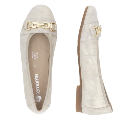 Pantofi dama casual, piele naturala, D0K10-90, bej - Img 4