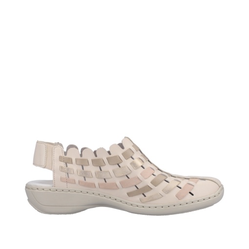 Pantofi dama casual, Rieker 413V8-60 din piele naturala, roz prafuit - Img 6