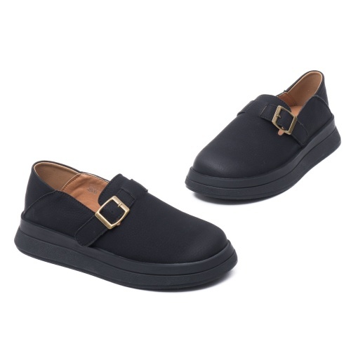 Pantofi dama din piele naturala, Feeling, 2809, negru - Img 2