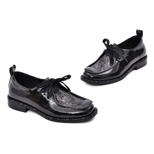 Pantofi dama din piele naturala lacuita, Epica, F6F680004A 45-L, negru - Img 2