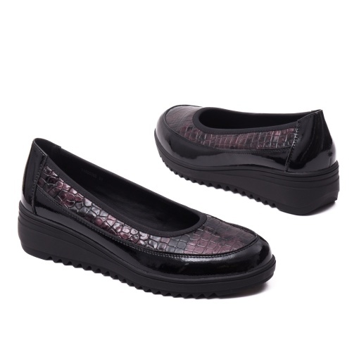 Pantofi dama din piele naturala lacuita, Karisma, V4VA60006B 19-O, bordo - Img 3