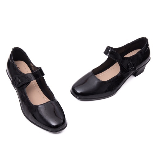 Pantofi dama din piele naturala lacuita, Karisma X4X440014B 01-L, negru - Img 2