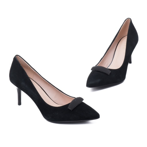 Pantofi dama din piele naturala nabuc, Epica, JIJI70005A 01-I, negru - Img 2