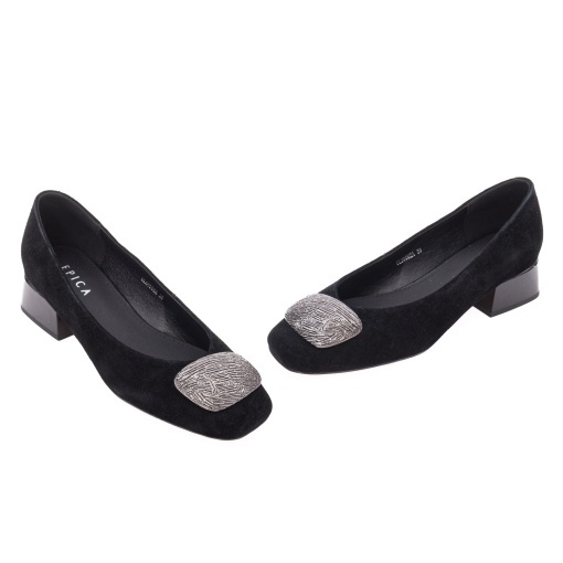 Pantofi dama eleganti din piele naturala intoarsa, Epica, 1DL90002A 01-I, negru - Img 2