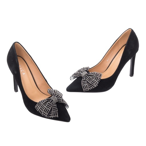 Pantofi dama eleganti din piele naturala intoarsa, Epica, 36A122-A1517-015A2, negru - Img 2