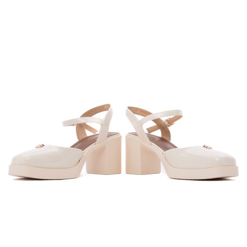 Pantofi dama eleganti din piele naturala lacuita, Feeling 3533-7, bej - Img 5