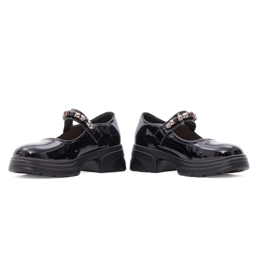 Pantofi dama eleganti din piele naturala lacuita, PASS Collection 1MA90003A 01-L, negru - Img 5