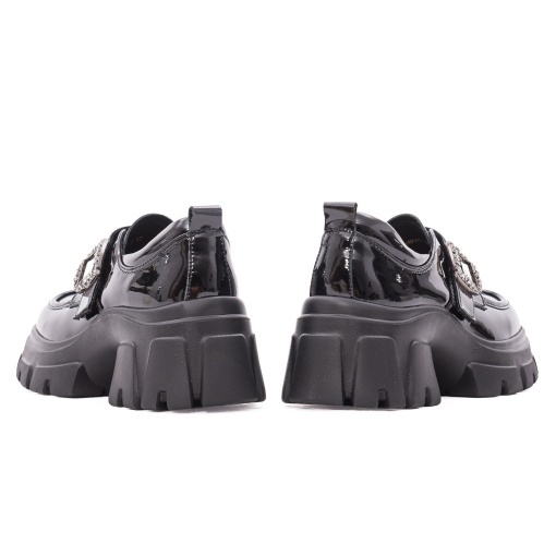 Pantofi dama eleganti din piele naturala lacuita, PASS Collection, 1M490031A, negru - Img 6