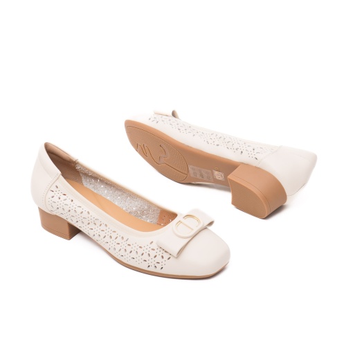 Pantofi dama eleganti, piele naturala, M4M460006B 52-N, crem - Img 4
