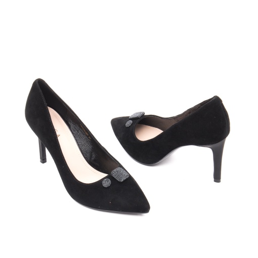 Pantofi dama, piele naturala intoarsa, HMHM00038B L2-I, negru - Img 2