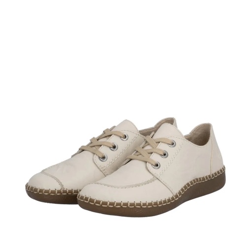 Pantofi dama, piele naturala, Rieker N2402-60, bej - Img 3
