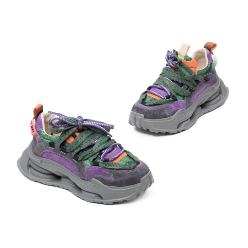 Pantofi dama sport, piele naturala nabuc, 1LY60012B 15-2, multicolor - Img 2