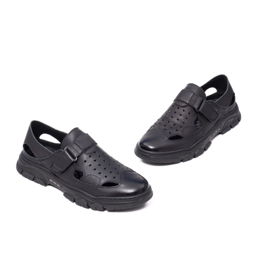 Pantofi de vara din piele, WM816 negru - Img 2