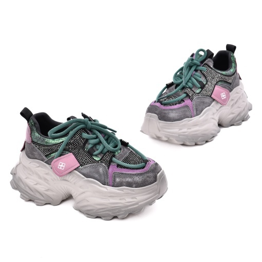 Pantofi sport dama din piele mix, Gryxx, 3OLY80018C 15-Z, multicolor - Img 2