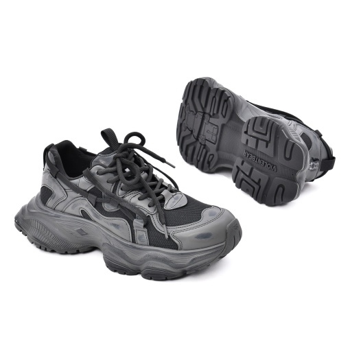 Pantofi sport Unisex din piele mix, Gryxx, Z69688-2B 14-Z, gri - Img 4