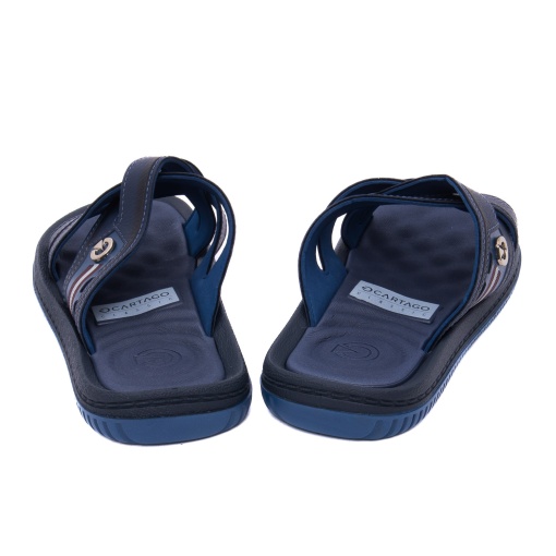 Papuci barbati din piele eco, Cartago, 9B12317-BF018 FIJI ESSENCIAL SLIDE A, bleumarin - Img 6