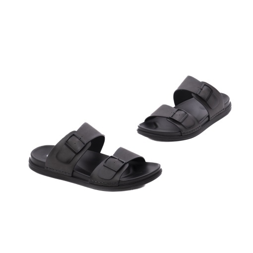 Papuci barbati din piele naturala, Otter 28Z580019C 51-N, gri inchis - Img 2